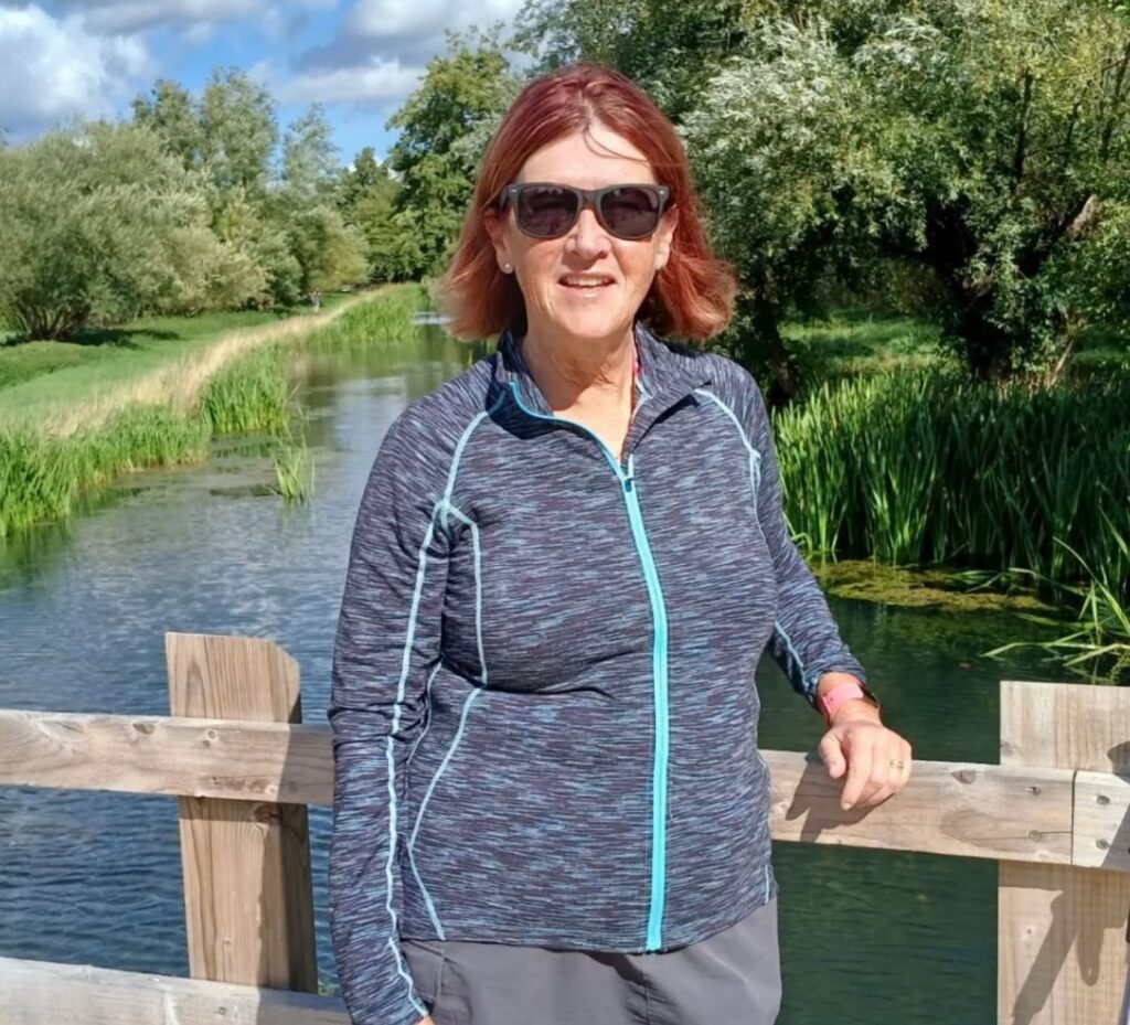 Caroline on travels in Shipston crossing the river