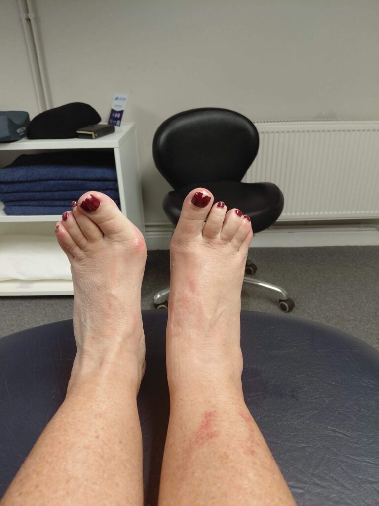 Caroline with her feet up earning a well rested break